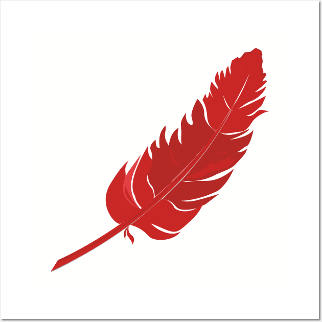 Red Parrot Feather Wall Art by einsteinparrot